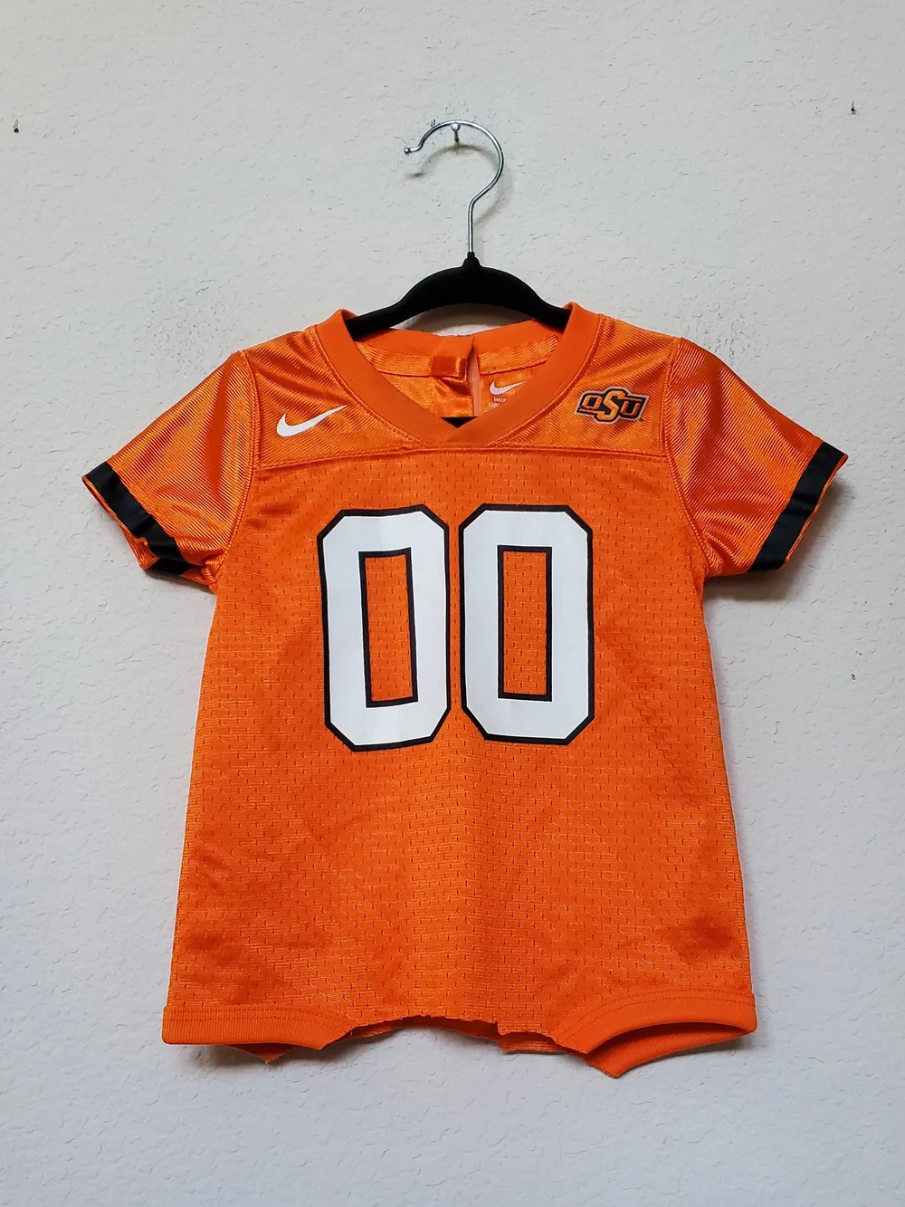 Nike Kids Orange OSU Football Jersey with White Numbers.  Size 12 Mth